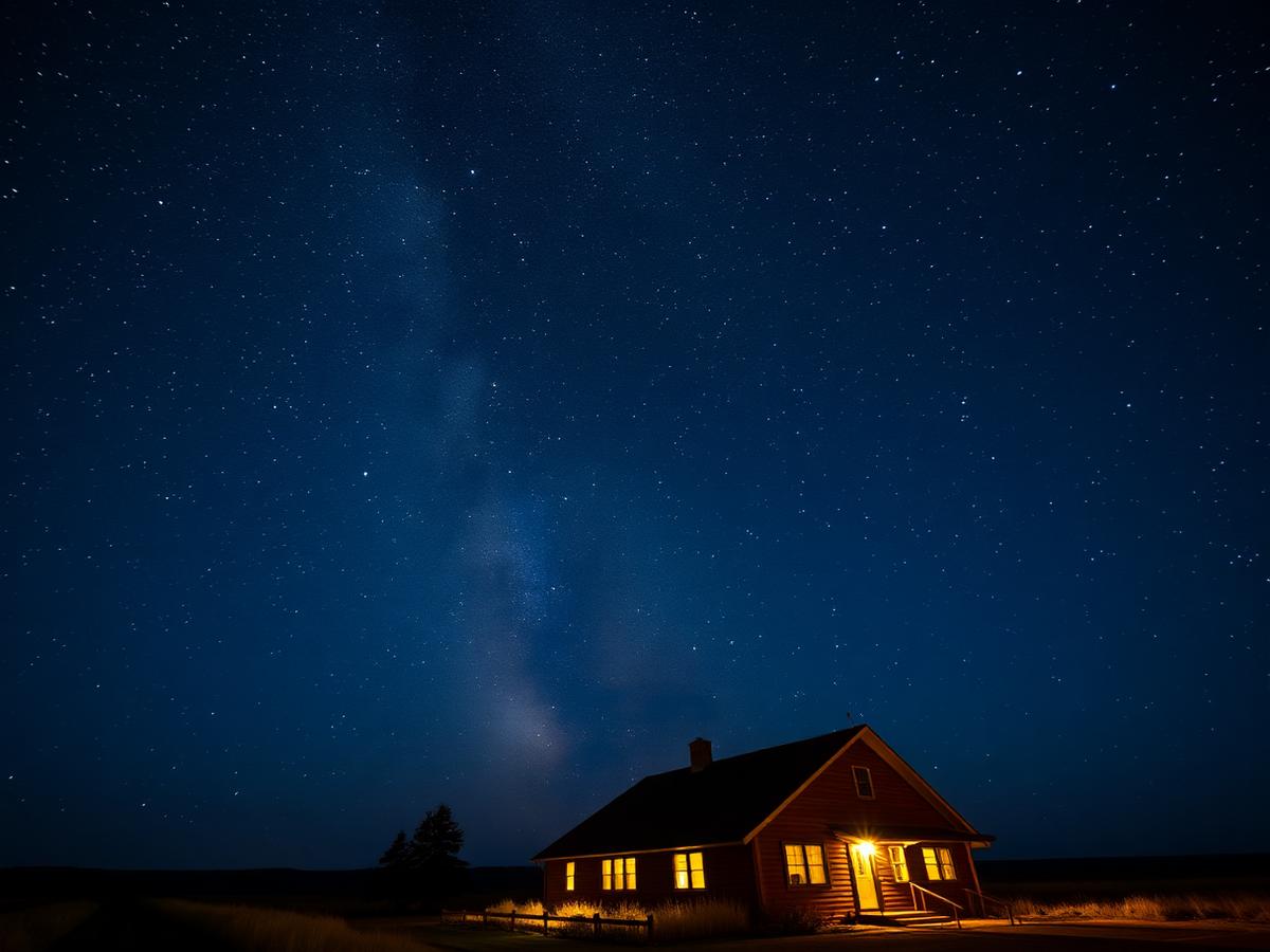 Milky Way over the inn at night